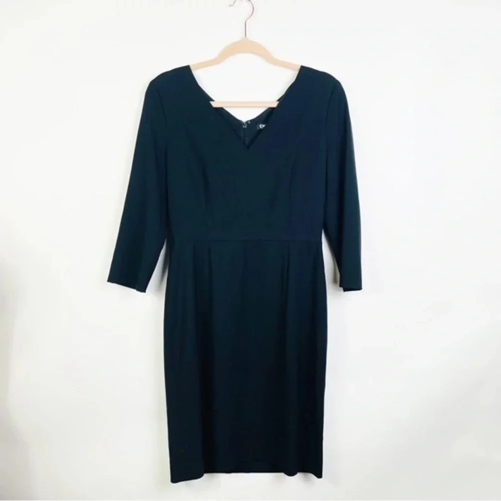 DKNY Black 3/4‎ Sleeve Shift Dress Size 6